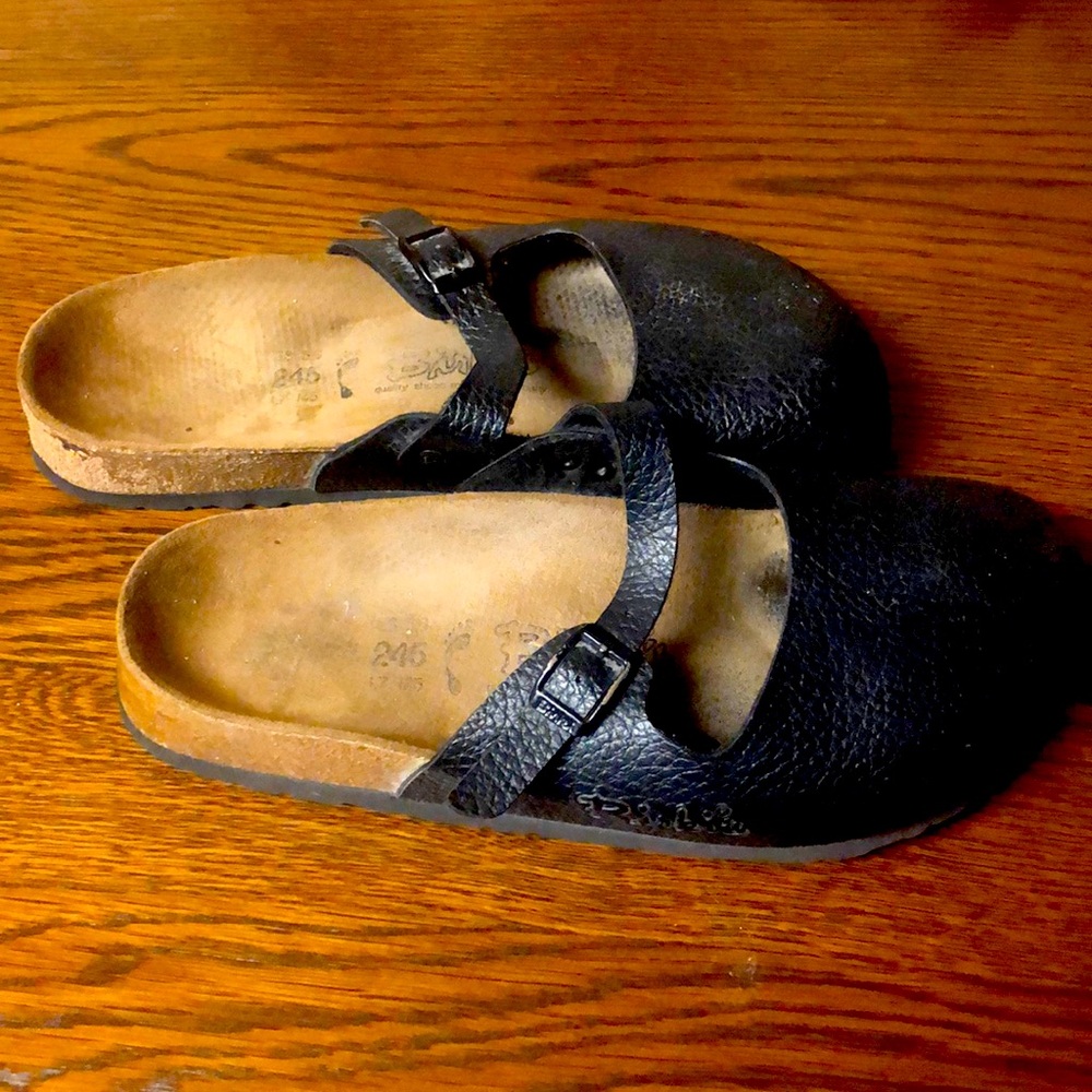 Black Birkenstock slip on shoe